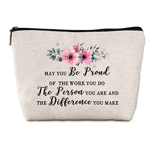 Thank You Gifts for Colleagues Friend Zipper Travel Makeup Bag Inspirational Gift for Colleague Volunteer Coworker Leaving Gift Employee Appreciation Gifts