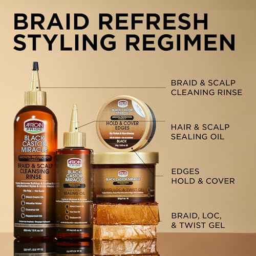 African Pride Black Castor Miracle Hair & Scalp Sealing Oil ? Hair Oil with Black Castor, Tea Tree & Soybean Oil for Moisture Lock, Scalp Relief & Growth Support | 6oz