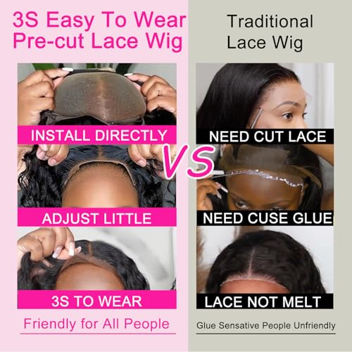 Ginger Bob Wig Human Hair Side Parted Deep Wave Lace Front Wigs for Women Colored Glueless Wigs Human Hair Preplucked Pre Cut Lace Closure Glueless Wig Wear and Go 14 Inch