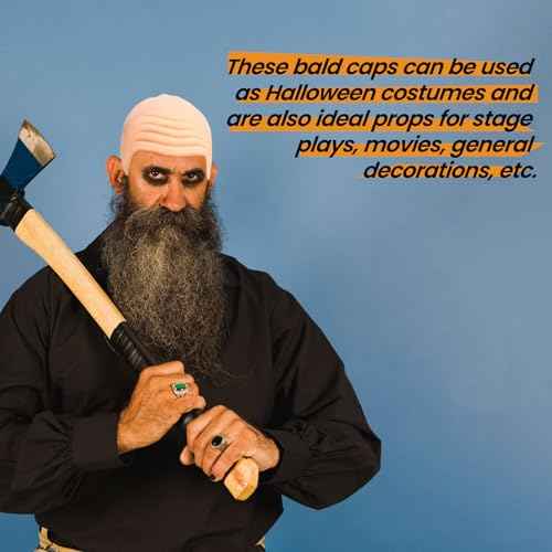 Bald Caps Makeup Latex Bald Head Wig Caps Cosplay Costume for Adults, for Theme Party Decorations Supplies