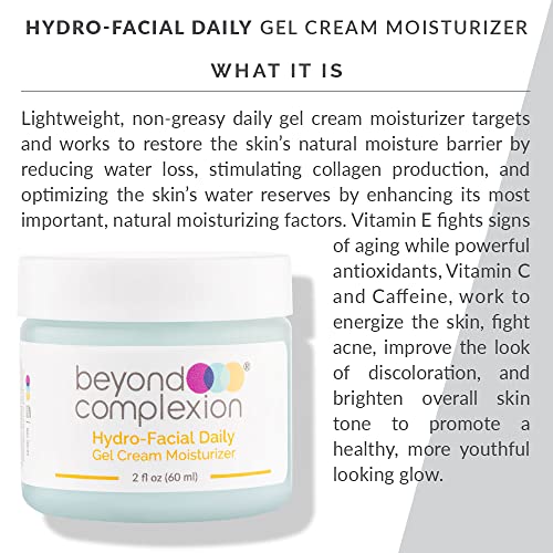 Hydro-Facial Daily Gel Cream Moisturizer - Non-Greasy Moisturizer Restores Natural Moisture Barrier by Reducing Water Loss (2 fl oz. 60ml)