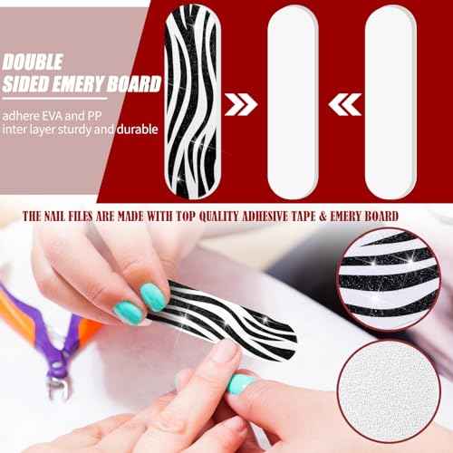 Sumind 100 Pack Nail Files Double Sided Emery Boards Manicure Tools (Vibrant Style)