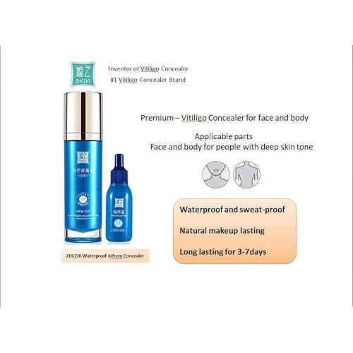 ZHEHZI Vitiligo Concealer, Waterproof Skin Concealer, Long-Lasting 3-7 Days, Face &Hands&legs& Body Coverage, full coverage and suitable for all kind of skin, 30ml (dark skin, face and body)