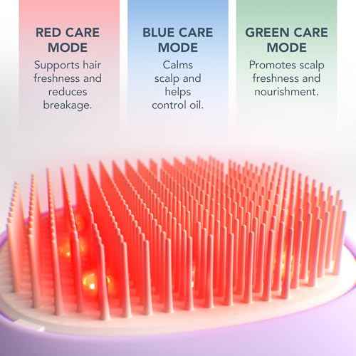 FOREO FLIP Play Advanced LED Light Hairbrush - Multi-Functional 3-in-1 Hair & Scalp Tool with Red, Blue & Green Light Modes ? Designed to Support Scalp and Hair Appearance - I Lilac You!