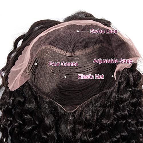 JYZ Burmese Curly Hair Lace Front Wigs Human Hair 180% Density Pre Plucked Bleached Knots with Baby Hair 13X4 HD Lace Brazilian Wet Raw Human Hair Wigs 14 Inch Free Part Natural Color