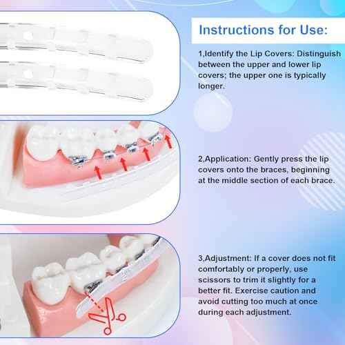 Comfort Cover for Braces, Lip Protector Mouth Guard Lip Cushion Teeth Shield Bumper for Brackets, Aligner, Dental Wax Alternative, Hard and Rigid Clip, in Portable Storage Case with Mirror