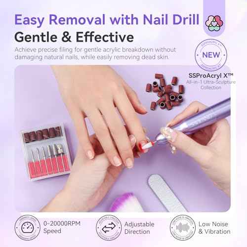 SAVILAND Professional Acrylic Nail Kit: Nail Kit Set with 4OZ Large Capacity Monomer Nail Drill 30 Days Wear Nail Extension Manicure Christmas Gift