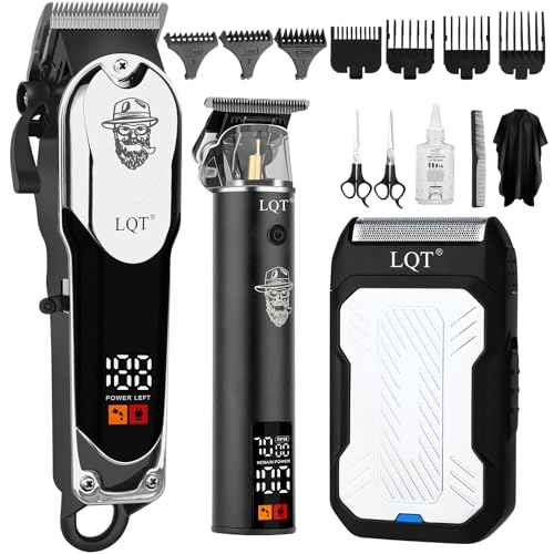 Professional Cordless Hair Clippers for Men - LED Display Hair Trimmer & Beard Trimmer Kit, Rechargeable Hair Cutting Machine with Precision Blades, Gifts for Dad Father's Day, Christmas