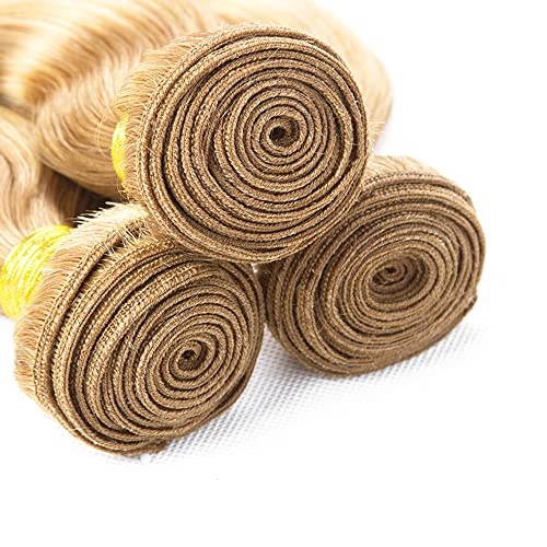 26 28 30 inch Honey Blonde Bundles P27/613 Human Hair Bundles Blonde Deep Wave Bundle Double Weft 613 and 27 Bundle