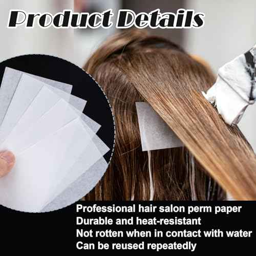 200PCS Perm Paper for Hair, Disposable Salon Hair End Wrap Papers, High-Temperature Resistant Perm Roller Paper, Hairstyling Curling Tool for Professional Home Cold Hot Perms -White, 2 Sizes