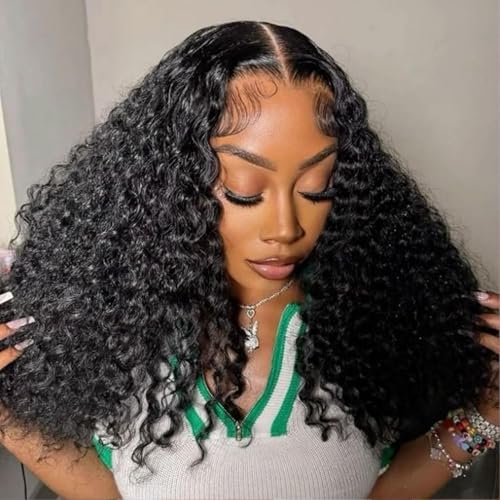 Forevermore Curly Bob Wigs Human Hair 4X4 Closure For Women Glueless 22 Inch Water Wave Wet and Wavy Lace Front Wigs Curly Human Hair Wigs 150% Density Natural Color Clearance