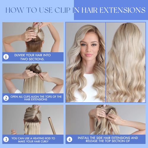 Clip in Hair Extensions Real Human Hair,16 Inch 120g 7pcs Remy Hair Extensions Clip ins for Women,Natural Human Hair Clip in Extensions