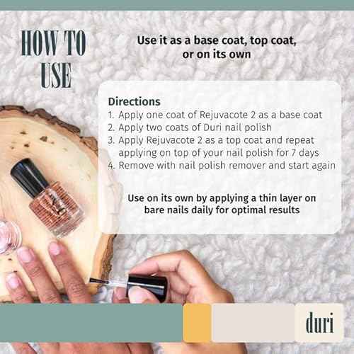 Duri Rejuvacote 2 Nail Growth System Sensitive Formula - Nail Hardener and Strengthener for Brittle, Breaking, Splitting Nail Repair - 0.45 Fl Oz (Pack of 1)