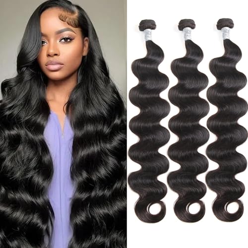 Body Wave Bundles Human Hair 20 22 24 Inch 100% Brazilian Virgin Human Hair Bundles 12A Unprocessed Body Wave 3 Bundles Human Hair Weave Bundles