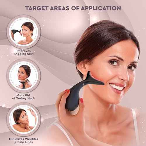 GLO24K Red Light Face & Neck Beauty Device ? 3-in-1 Facial Massager Tool with LED & Vibration for Skin Revitalization and Neck Firming