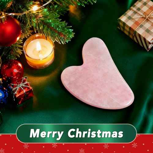 huefull Gua Sha Facial Tools for Face and Body ?Spa Gifts for Women, Natural Rose Quartz Guasha Tool for Face, Relieving Tension,Self Care Gift for Women & Men