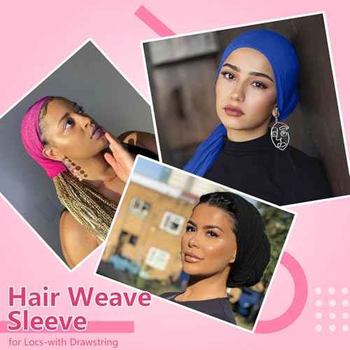 Hairweave Sleeve for Locs, Fashionable Design - Haircare for Wig, Dreadlocks Women, Extra Long Wig Breathable Stretchy With Elastic For Bun Faux Hair, For Black Women(Black)