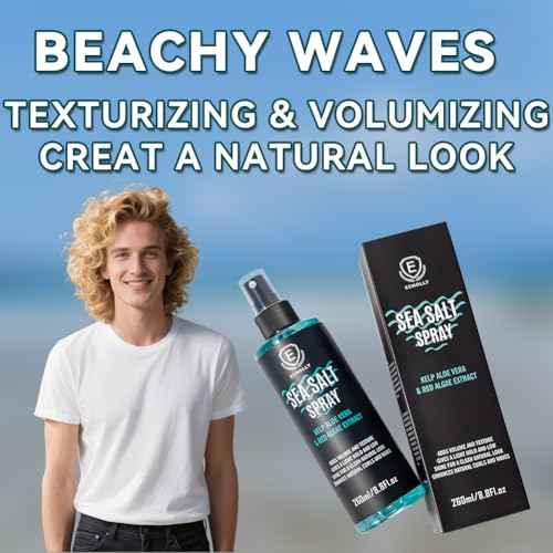 Sea Salt Spray for Men & Women-Volumizing & Textuirzing With Kelp,Aloe Vera & Red Algae Extract-Matte Finish Lightweight for Natural Beach Waves,8.8Oz/260ML