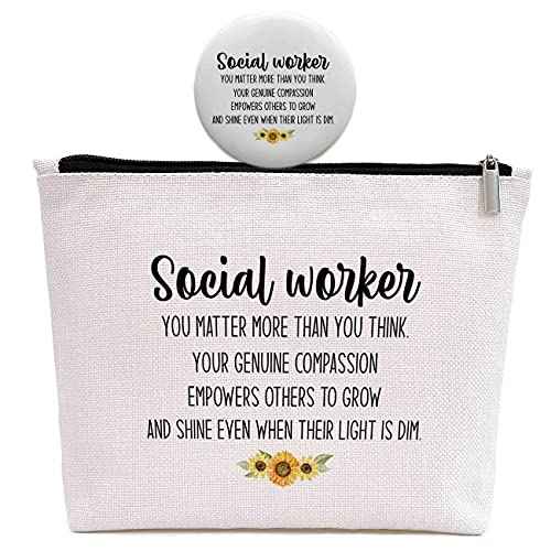 Social Worker Gifts for Women, Social Worker Appreciation Gifts, Retirement Social Work Volunteer Gift, You Matter More Than You Think, Makeup Bag (Y131)