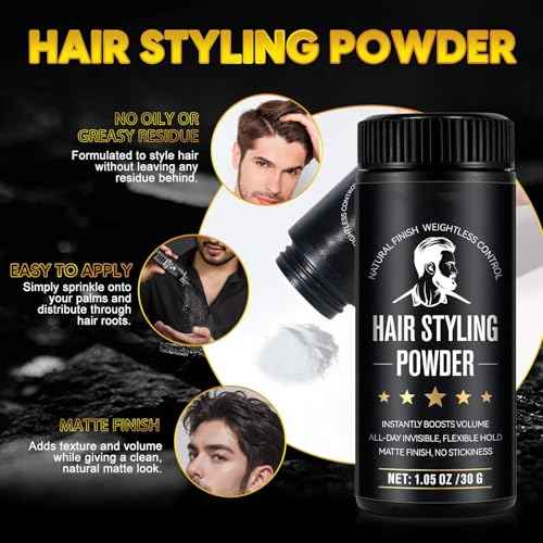 Hair Styling Powder - Volumizing Texture Powder for All Hair Types - Matte Finish, 24 Hour Hold, Adds Volume, Non-Sticky Formula, Light Scent - 30g