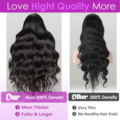 Body Wave Lace Front Wigs Human Hair 200% Density Glueless HD Transparent 13¡¿4 Lace Frontal Wigs Human Hair Brazilian Virgin Wig for Black Women Pre Plucked