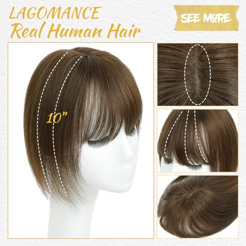 10inch Hair Toppers for Women Clip in Bangs with Thinning Hair Pieces for Women Medium Brown Hairr Topper for Woman 4.4 * 3.1¡¯ Wiglets Hairpieces for Thinning Hairs#4