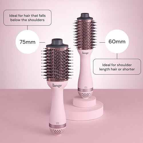L'ANGE HAIR Le Volume 2-in-1 Titanium Blow Dryer Brush | Hot Air Brush for Hair Drying & Styling | Ionic Oval Barrel for Smooth, Frizz-Free Volume | (Blush ? 60mm)