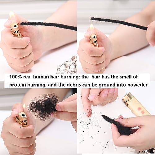 Loc Extension Human Hair 16inch 30Strands 0.4cm Width Natual Black Can Be Dyed Bleached Curled 100% Full Handmade Permanent Dreadlock Extensions for Women/Men