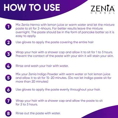 Zenia Indigo Powder (Indigofera Tinctoria) | Hair/Beard Dye Color 3.5oz (100g) | 100% Pure & Natural | No Preservatives
