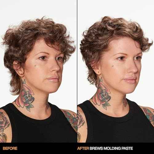 Redken Brews Molding Paste For Men For all Hair Types - High Hold & Maximum Control, Natural and Matte Finish, Sulfate-Free