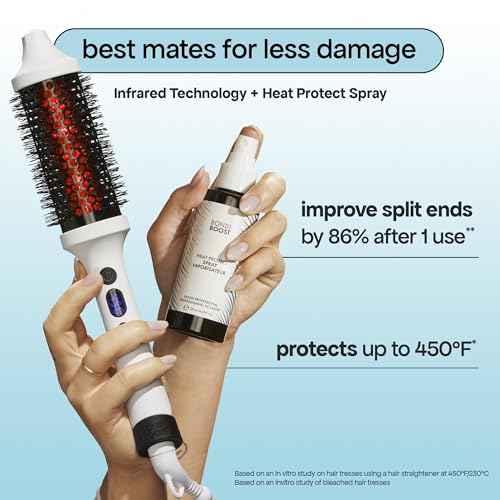 BONDIBOOST Infrared Thermal Brush, Heated Thermal Round Brush for Smooth + Shiny Hair, Dry Hair Styling for Instant Volume, Less Hair Breakage + Minimizes Snags, Frizz-Free