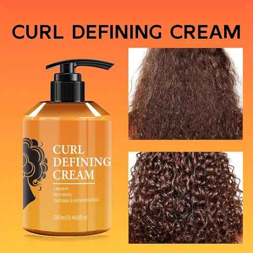 Curl Defining Cream, Anti Frizz Curling Cream to Define All Natural Curl Types and Textures Moisturizing Long-Lasting Styling (1 Pcs)