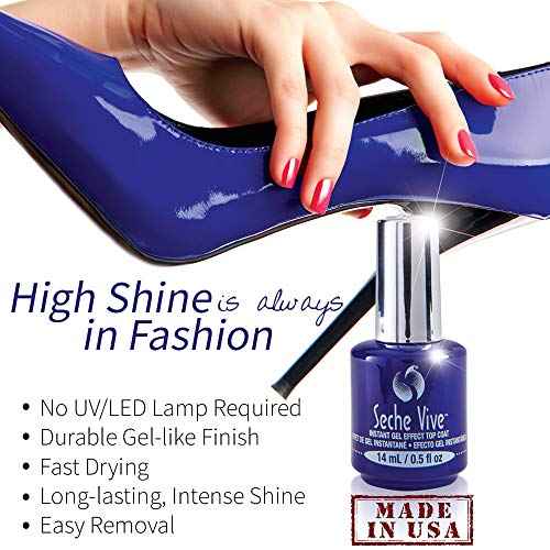 Seche Vive Gel Effect Top Coat 0.5oz, boxed