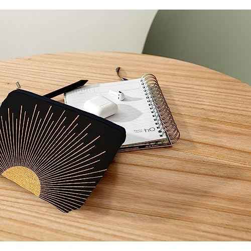 Ayxvt Abstract Boho Gold Sun Sunrise Sunset Sunshine Sunray Cosmetic Bag Decorative Women's Makeup Bag Zipper Pouch Travel Toiletry,Boho Gifts for Women Girls