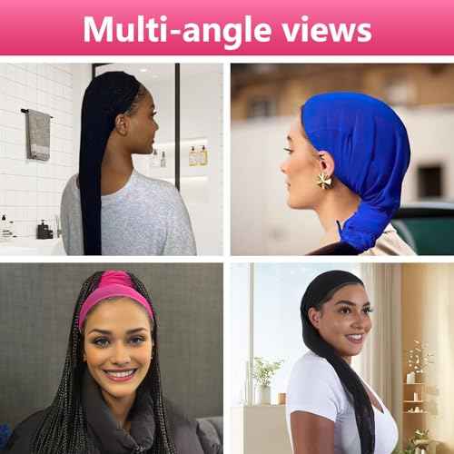 Hairweave Sleeve for Locs, Fashionable Design - Haircare for Wig, Dreadlocks Women, Extra Long Wig Breathable Stretchy With Elastic For Bun Faux Hair, For Black Women(Black)