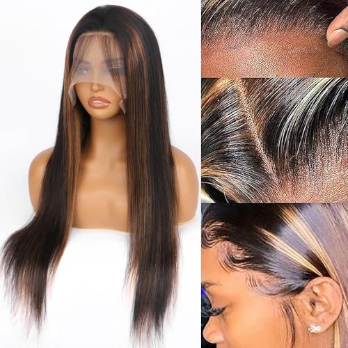 Highlight Ombre Lace Front Wig Human Hair 180 density 16 inch straight wigs human hair 13x4 lace front wigs human hair wigs for black women