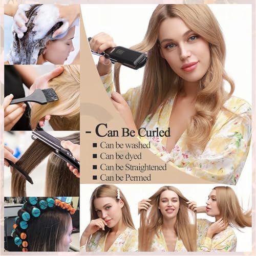 Clip In Hair Extensions Real Human Hair, Remy Human Hair Extensions 12PCS Long Soft Natural Hair piece 14-28 Inch Straight Hair Extension for Women(180g-250g 60# Platinum Blonde)