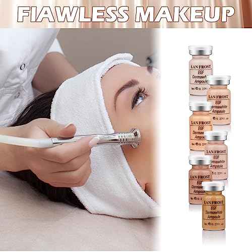 BB Facial Glow Serum Starter Kit Hyaluronic Acid Essence Foundation Skin Care Kit 0.27oz 12 Vials, Combined With Niacinamide and Peptides To Brighten Skin Tone Anti-Aging Foundation 6-Color Mix Pack