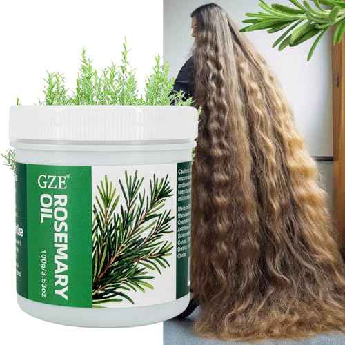GZE Solid Rosemary Oil Hair Growth Grease & Scalp Health ? 100% Pure Organic to Reduce Thinning Hair, Strengthen Follicles ? Cold Pressed