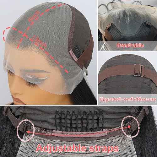 Felek 40 Inch Purple Straight 13x6 Lace Front Wigs Super Long Synthetic Pre-plucked Lace Wigs Wear and Go Glueless HD Lace Frontal Wig For Fashion Women/Girls (13x6 Lace Purple)