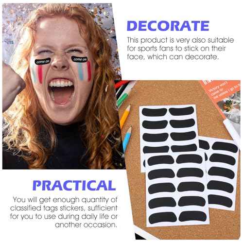 300 Pcs Eye Black Stickers, Softball Baseball Stickers Sports Eye Black Sticker Breathable Eyes Strips with 1 White Pencil Sport Adhesive Sticker for Football Lacrosse Fans Eyes Strip Birthday