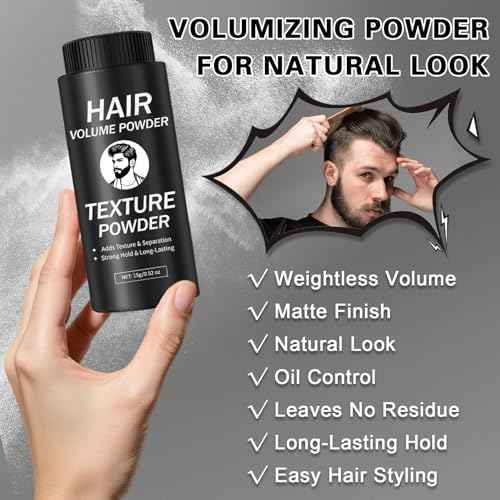 2PCS Hair Texture Styling Powder for Men & Women, Hair Texturizing & Volumizing Powder Add Instant Volume Long-Lasting Hold Non-Greasy Matte Finish for All Hair Types