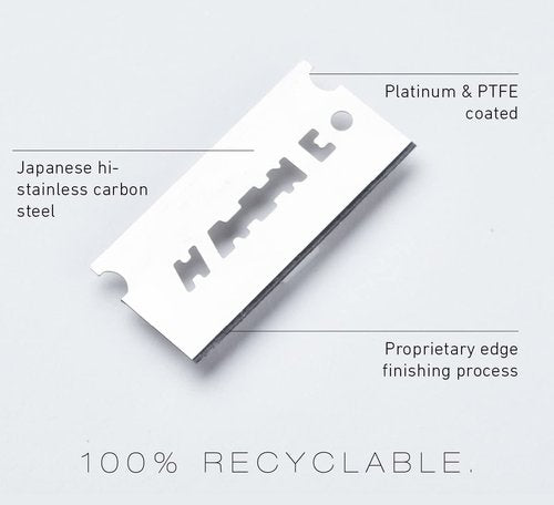 60 Feather FHS-10 Japanese Steel Razor Blades - Refill for OneBlade Core, Hybrid, & Genesis Razors - Single Blade Razor