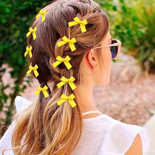 Mini Hair Bows 12Pcs, Satin Ribbon Hair Bows with Metal Clips, Hair Barrettes Clips for Baby Girls Infants and Toddlers