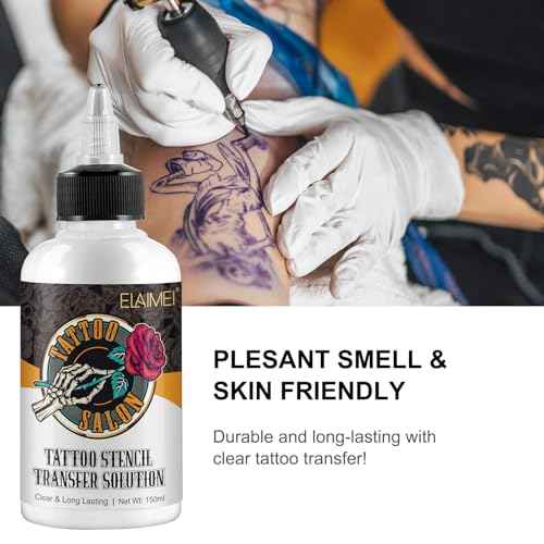 Tattoo Stencil Gel 150ml Tattoo Stencil Transfer Gel Solution, Tattoo Transfer Gel, Tattoo Application Solution for Transfer Paper Machine Stencils, Clear & Long-Lasting (150ml)
