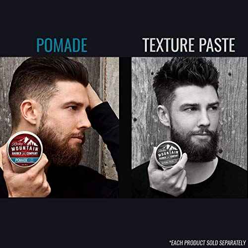 Rocky Mountain Barber Company Pomade for Men - 5 oz Tub Classic Styling Product with Strong Firm Hold for Side Part, Pompadour & Slick Back Looks ? High Shine & Easy to Wash Out ? Water Based
