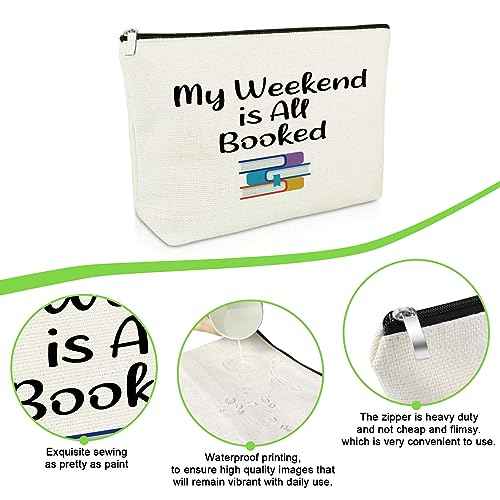 Book Lover Makeup Bag Bookworm Gifts Bookish Gifts for Book Lovers Cosmetic Bag Book Club Gift Ideas Reader Lover Gifts Bibliophile Gifts Book Nerd Gift Travel Cosmetic Pouch Christmas Birthday Gifts
