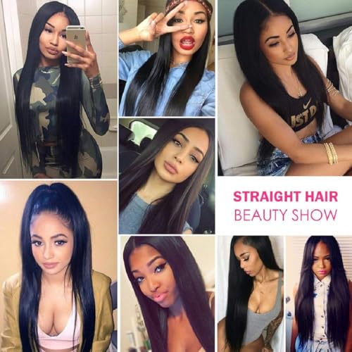 Straight Human Hair 3 Bundles 18 20 22 inches Brazilian Virgin 100% Unprocessed Straight Hair Weave Bundles Human Hair Natural Black Color Hair Extensions