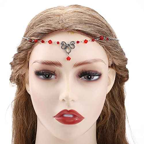 Ursumy Halloween Head Chain with Designed Crytal Pendant Headpieces Vintage Head Jewelry Hair Accessories for Women
