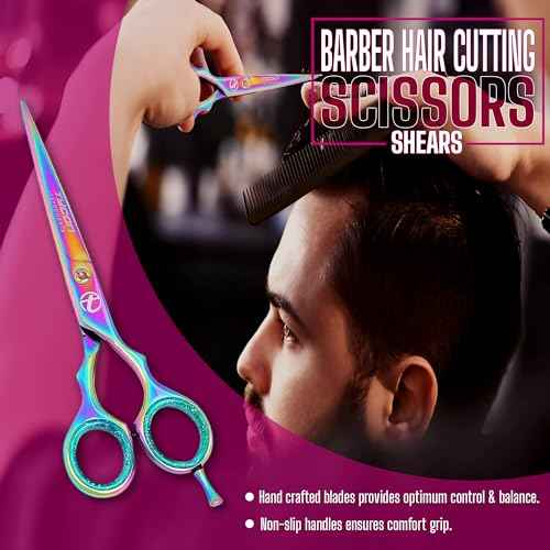 Tycon Hair Cutting Scissors Professional 6.5" ? Japanese Stainless Steel, 2.7" Razor Edge Blade Barber Scissors ? Ergonomic design - Precision Hair Scissors for Smooth Cutting - Salon & Personal Use
